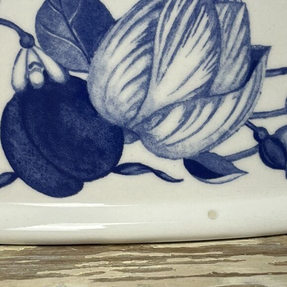 Vtg 1995 Portmeirion Harvest Blue Delft Toothbrush Holder Angharad Menna England - Picture 14 of 14